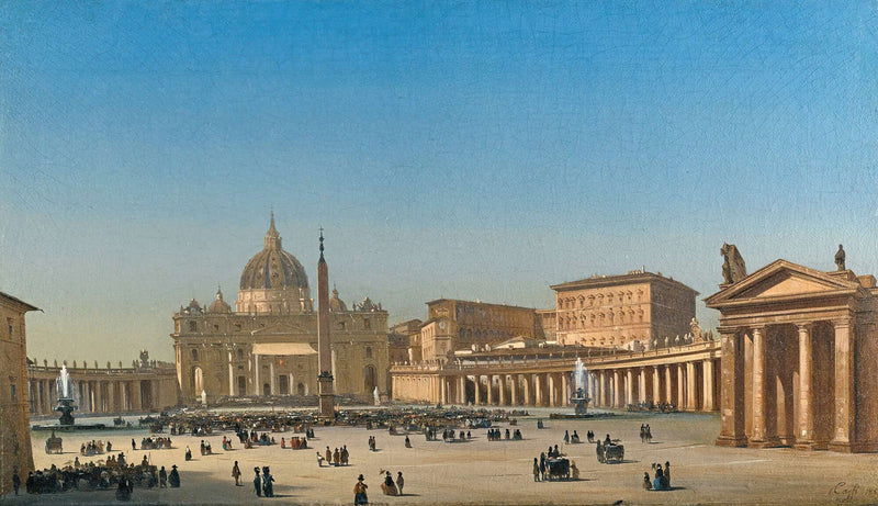 The Benediction Of Pius Ix In St Peters Square Rome by Ippolito Caffi
