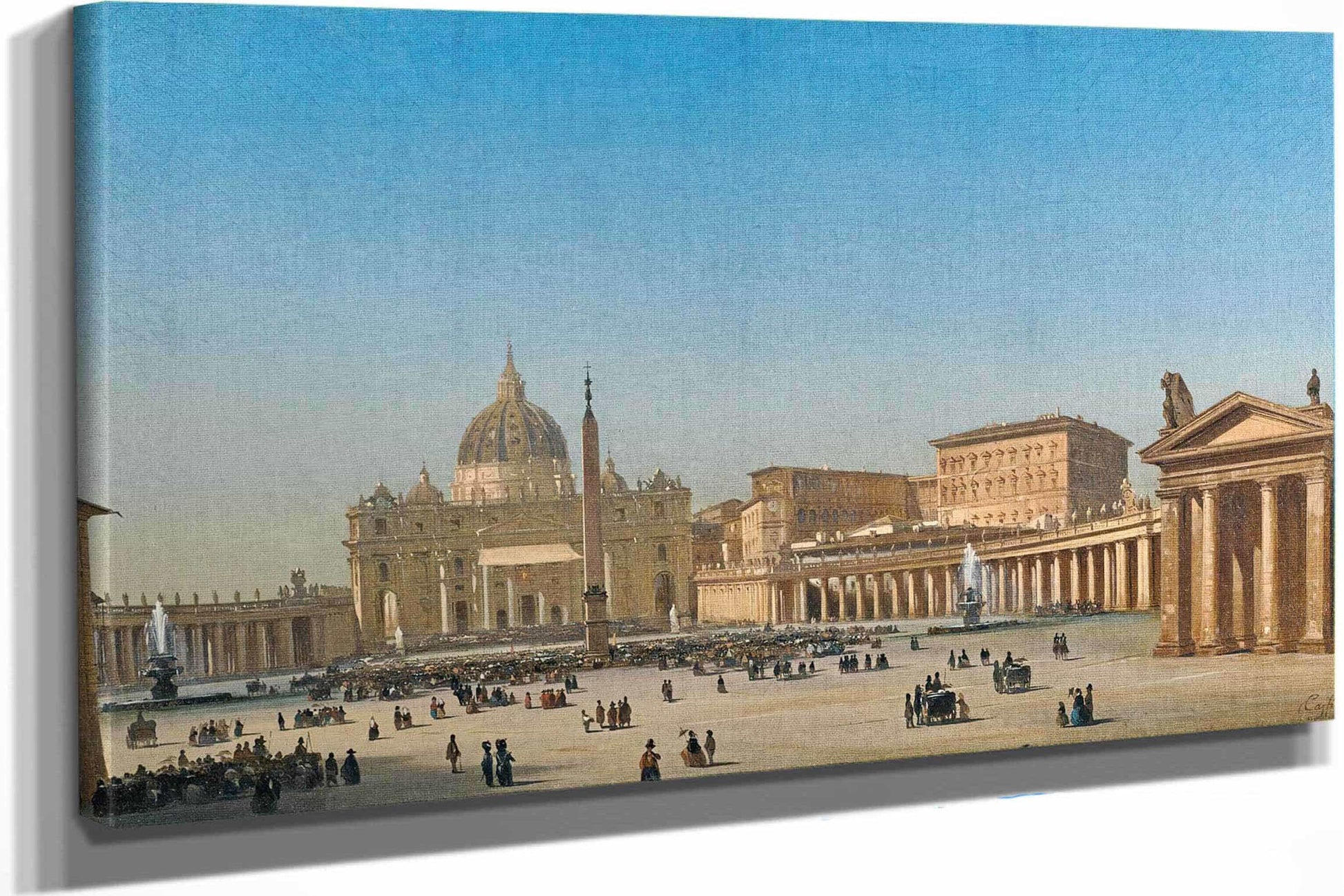 The Benediction Of Pius Ix In St Peters Square Rome by Ippolito Caffi