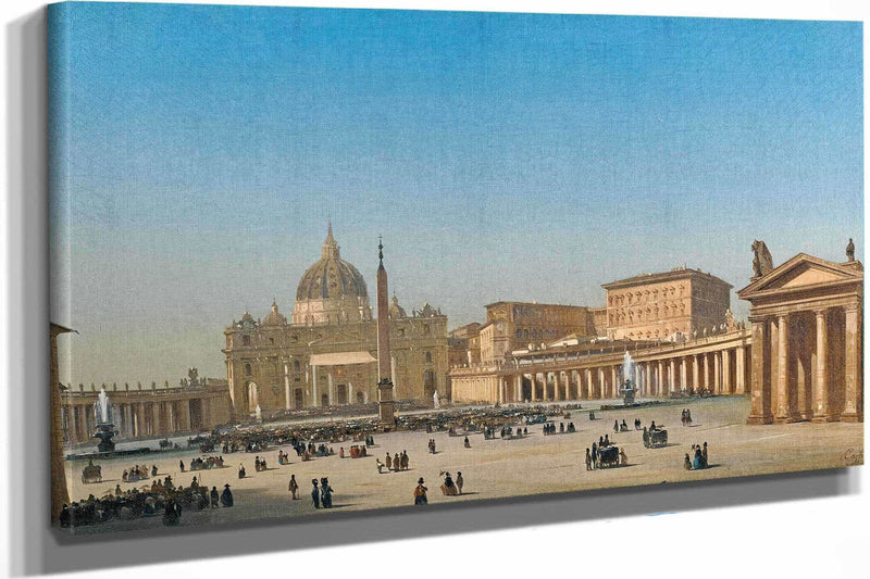 The Benediction Of Pius Ix In St Peters Square Rome by Ippolito Caffi