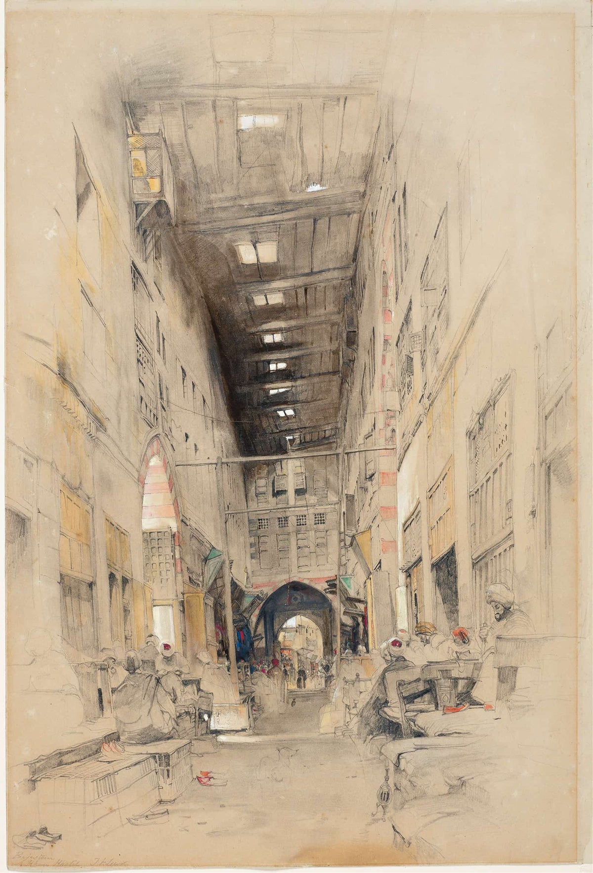 The Bezestein Bazaar El Khan Khalil Cairo by John Frederick Lewis