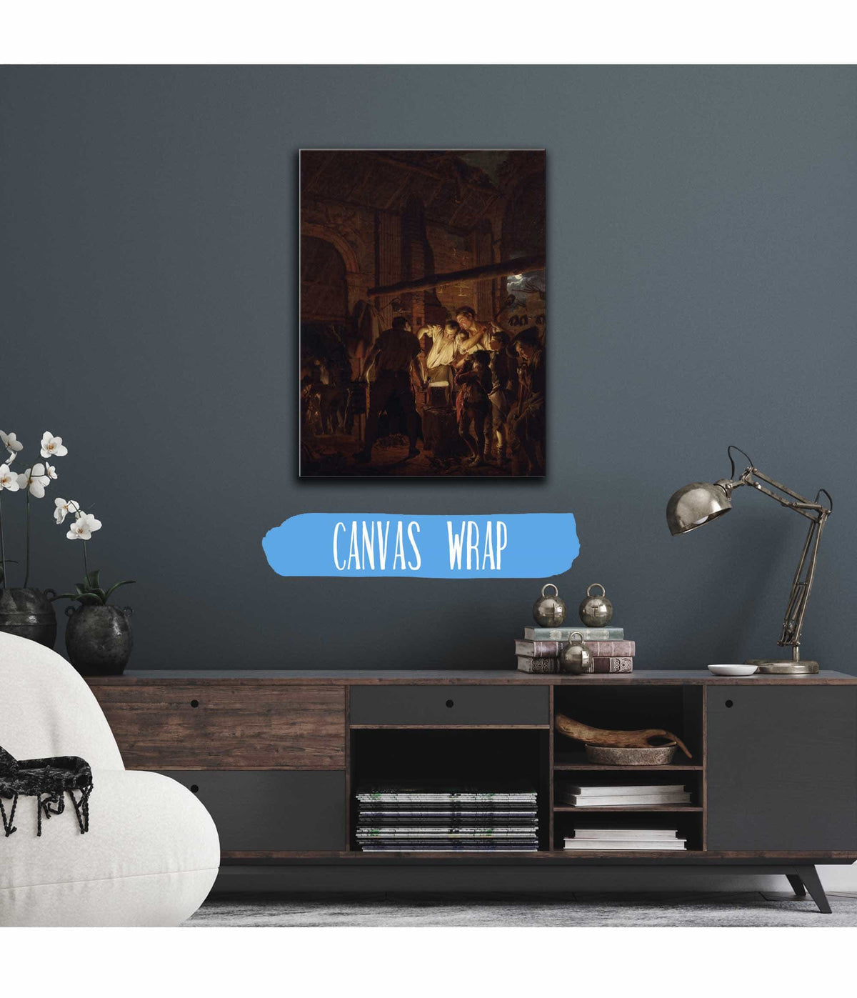 The Blacksmiths Shop by Joseph Wright Of Derby