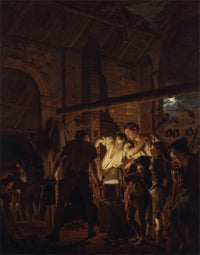 The Blacksmiths Shop by Joseph Wright Of Derby
