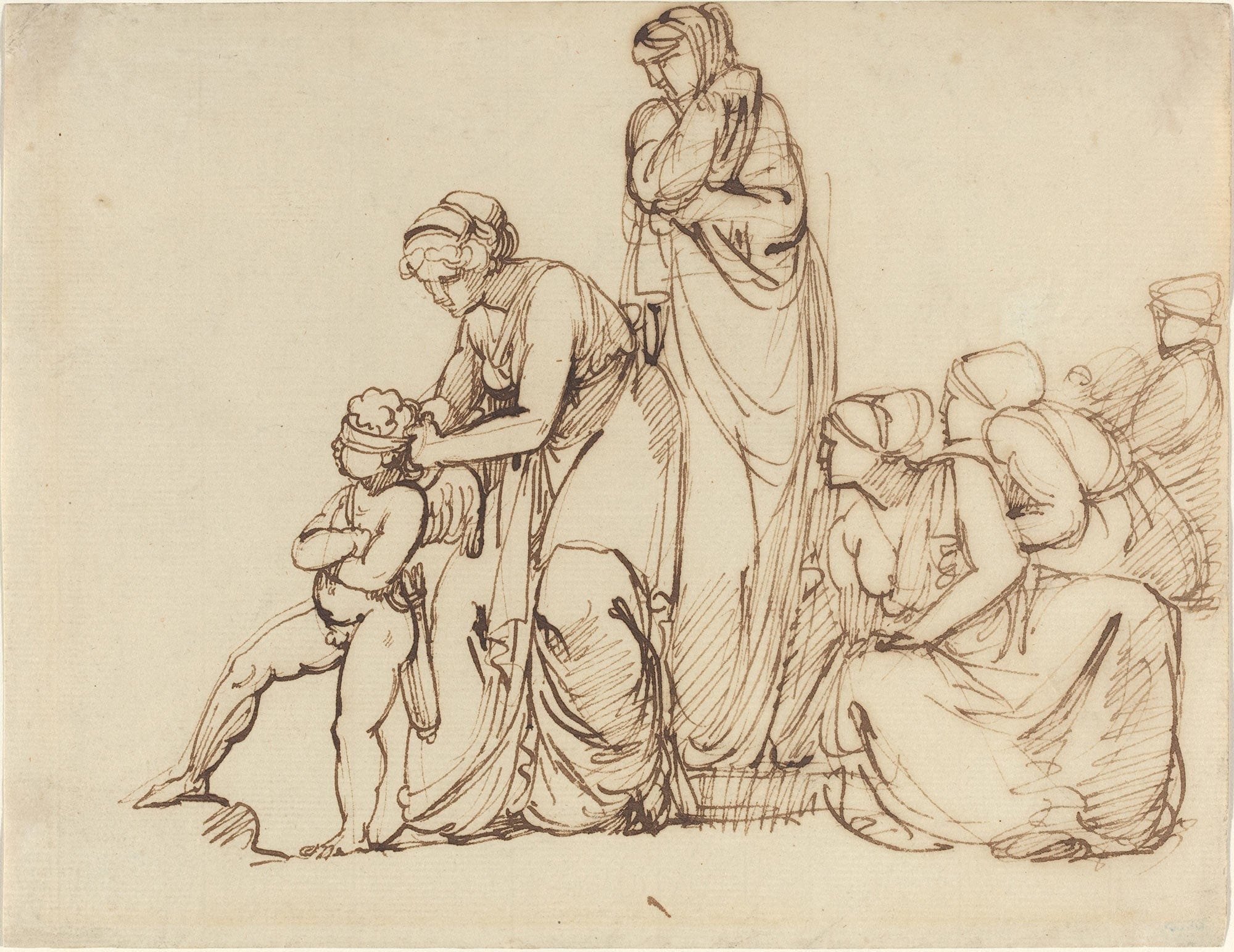 The Blindfolding Of Cupid After by George Romney
