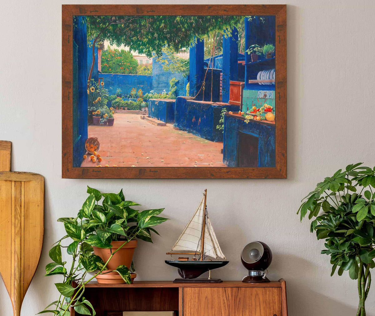 The Blue Courtyard Arenys by Santiago Rusinol