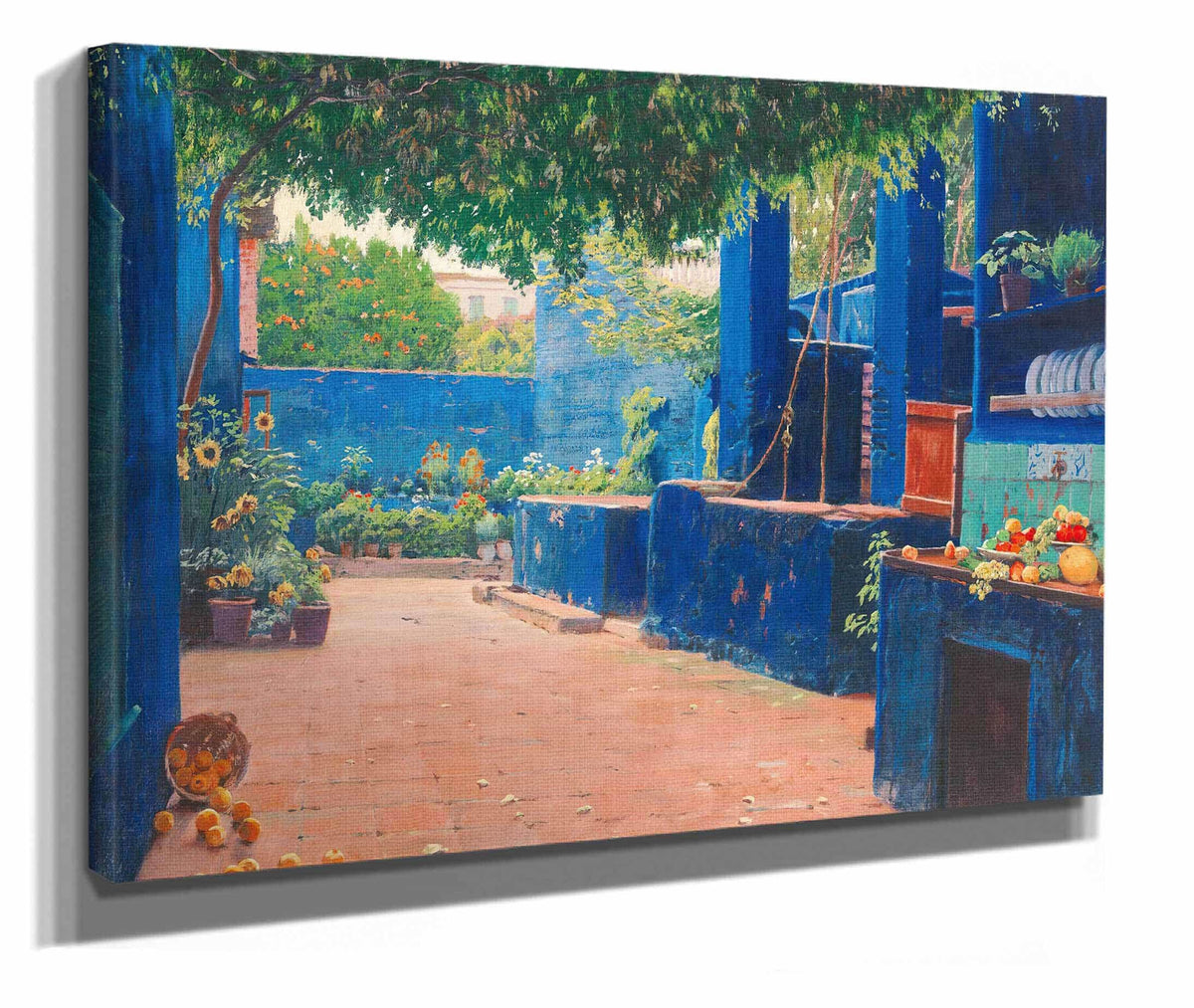 The Blue Courtyard Arenys by Santiago Rusinol