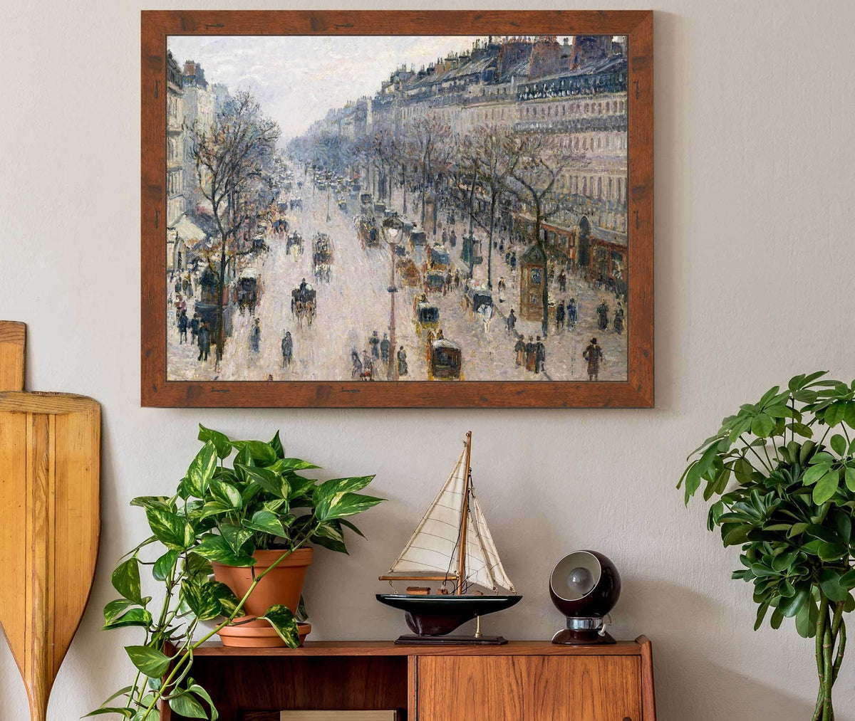 The Boulevard Montmartre On A Winter Morning by Camille Pissarro