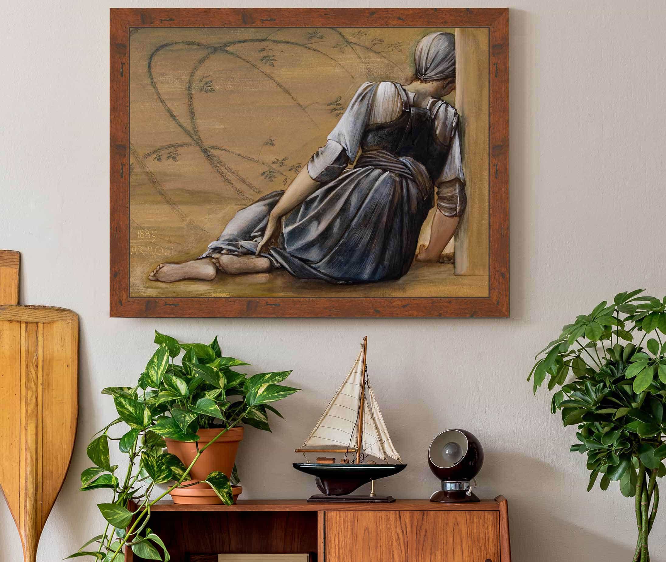 The Briar Rose Series Study For The Garden Court Ii by Sir Edward Coley Burne Jones