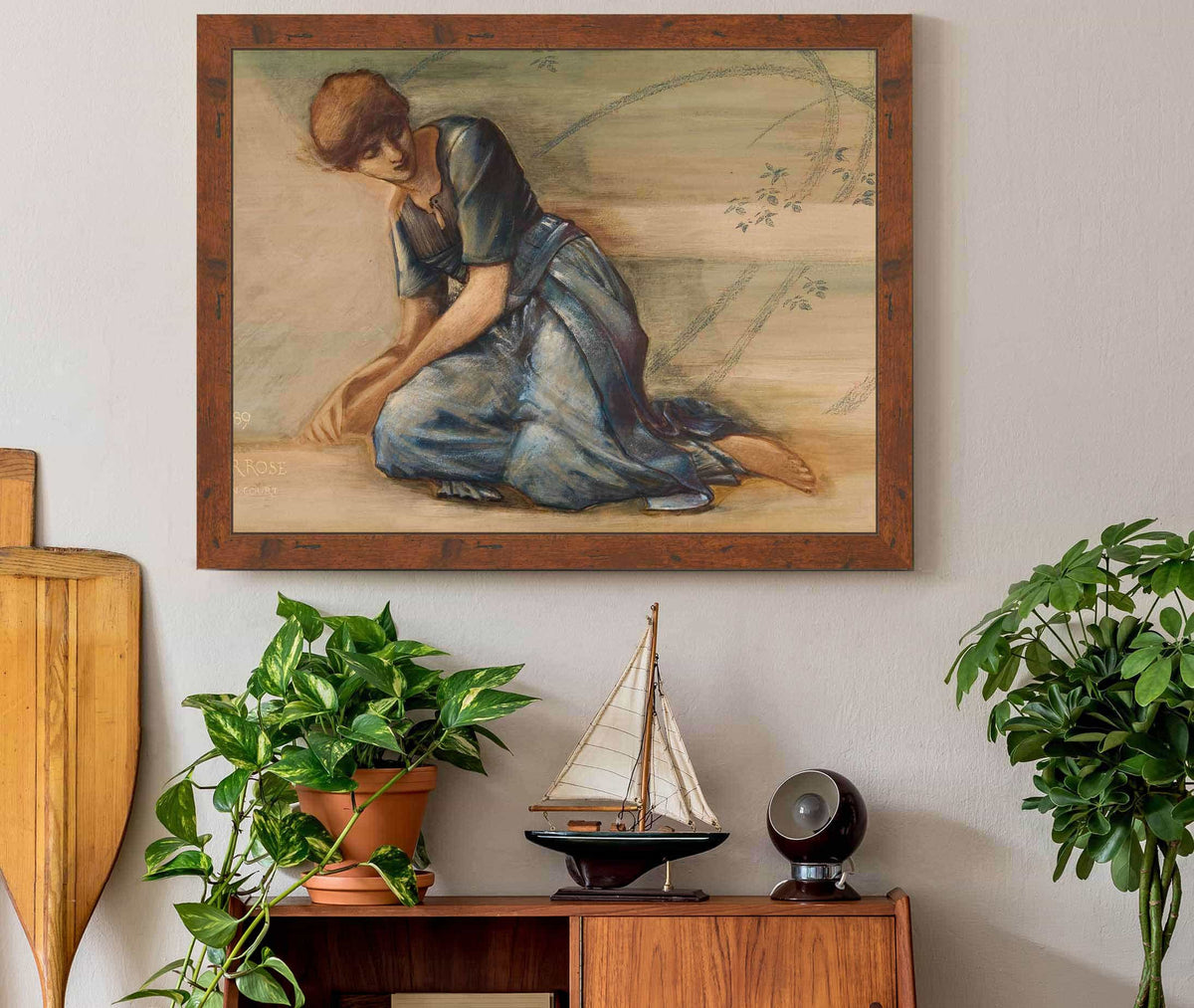 The Briar Rose Series Study For The Garden Court Iv by Sir Edward Coley Burne Jones