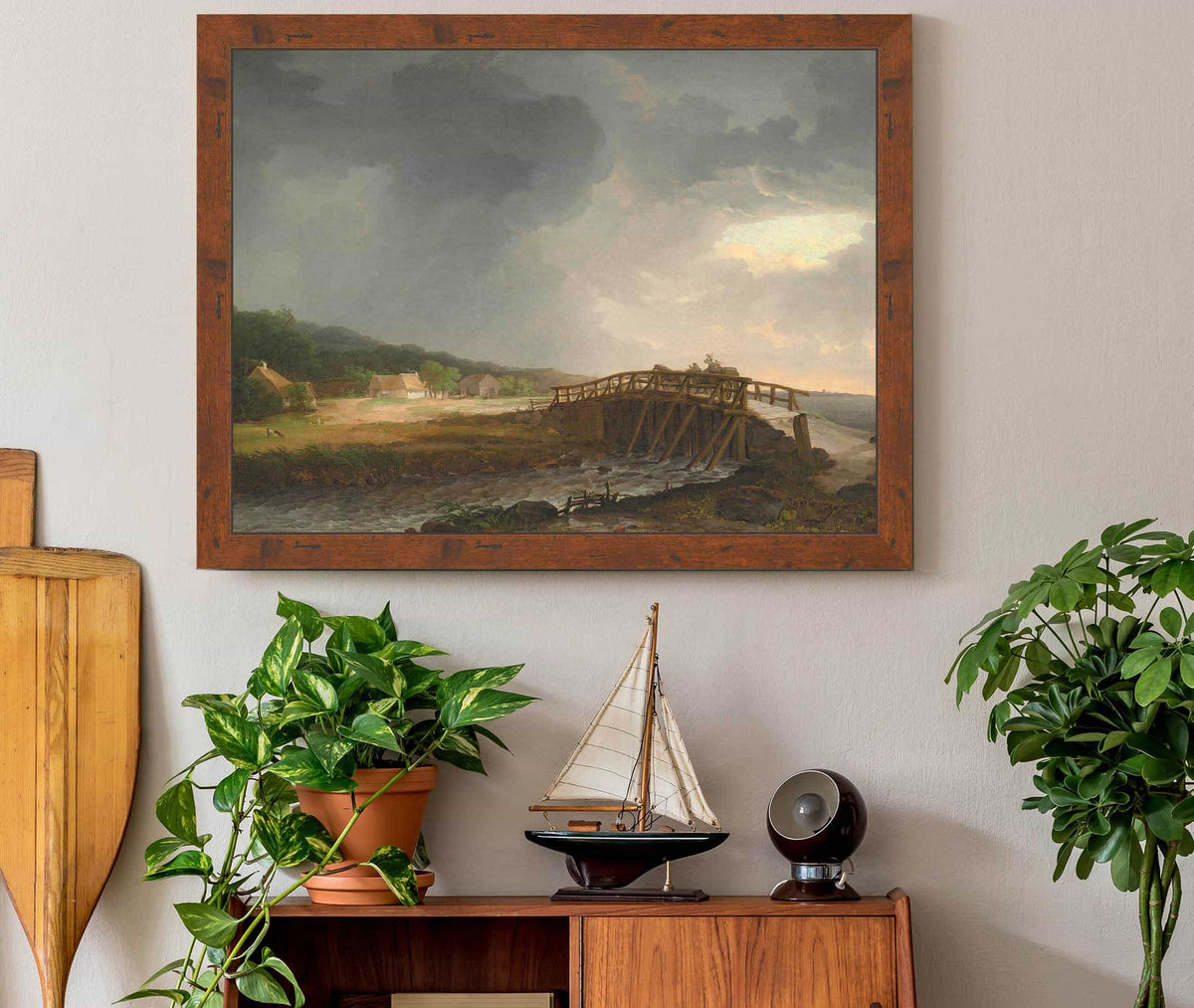 The Bridge Across Tryggevaelde River With A View Of Koge Zealand by Johan Christian Dahl