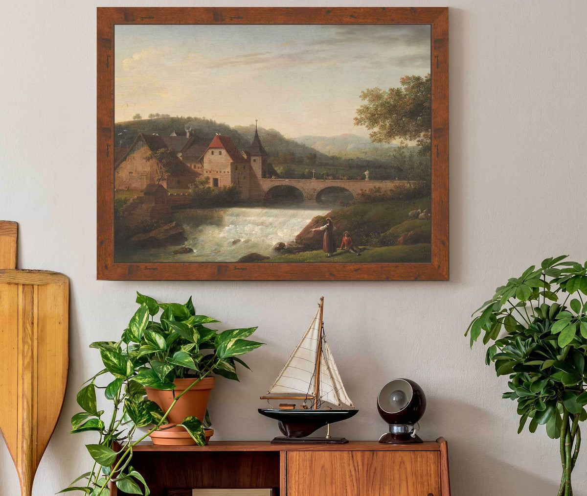 The Bridge And The Waterfall At Dornach Switzerland by Jens Juel