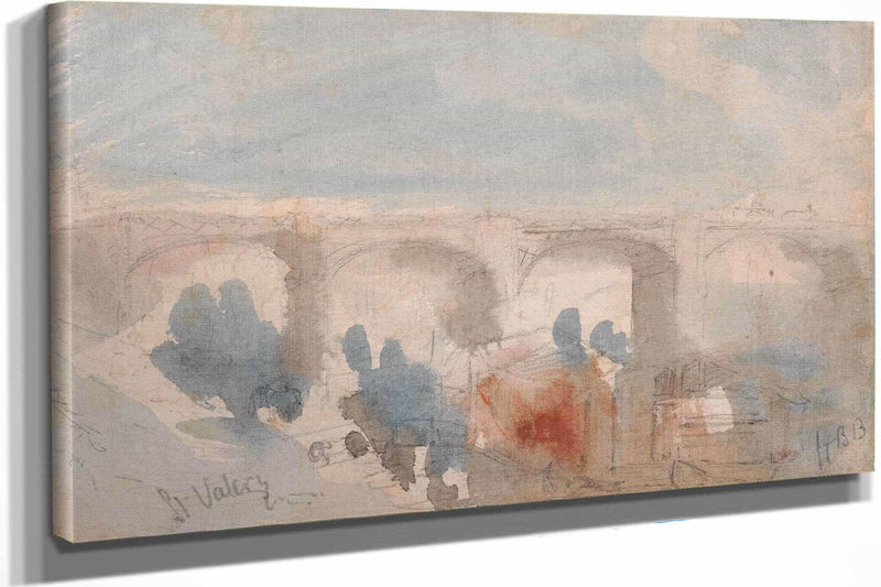 The Bridge At St Valery by Hercules Brabazon Brabazon