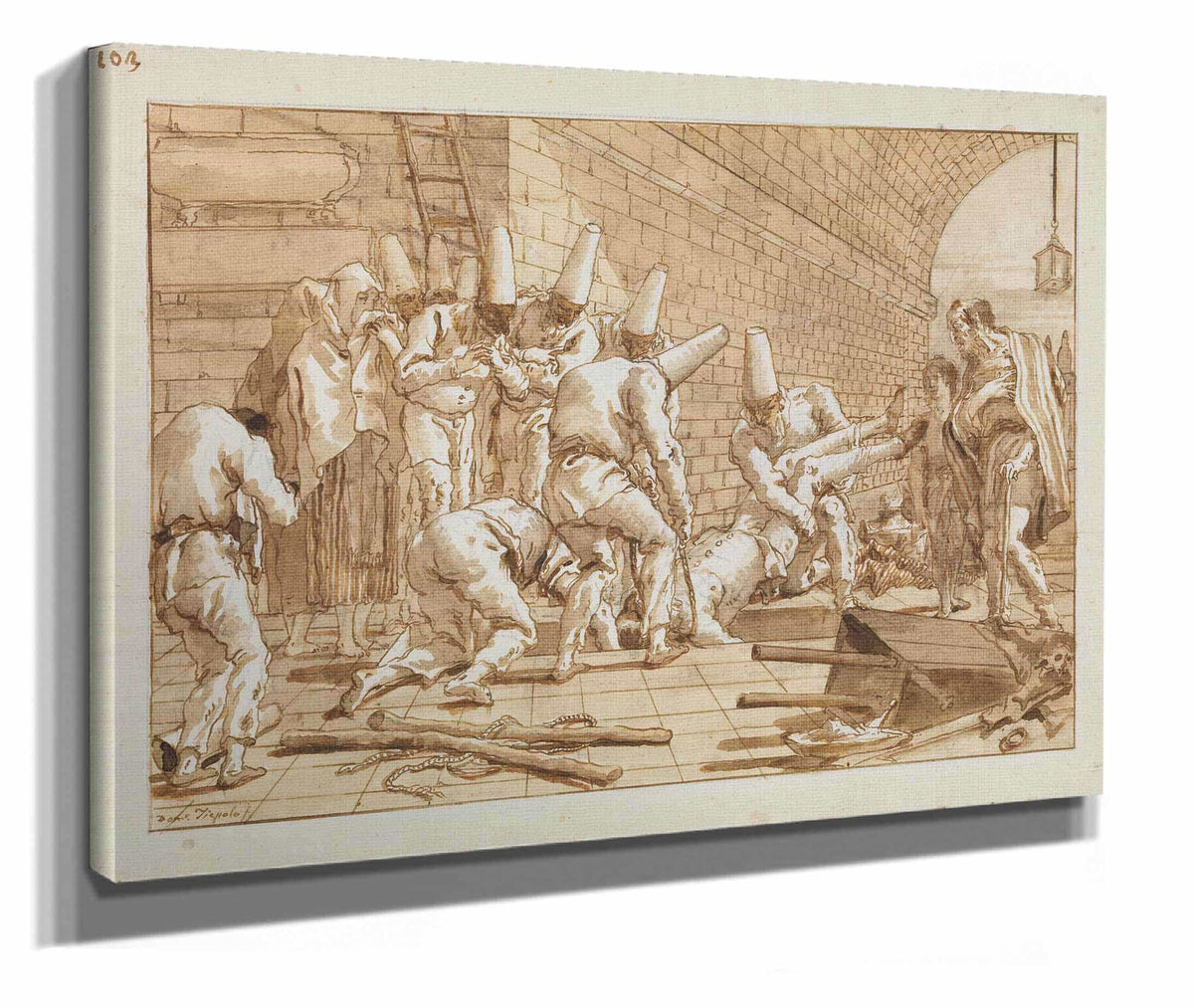 The Burial Of Punchinello by Giovanni Domenico Tiepolo