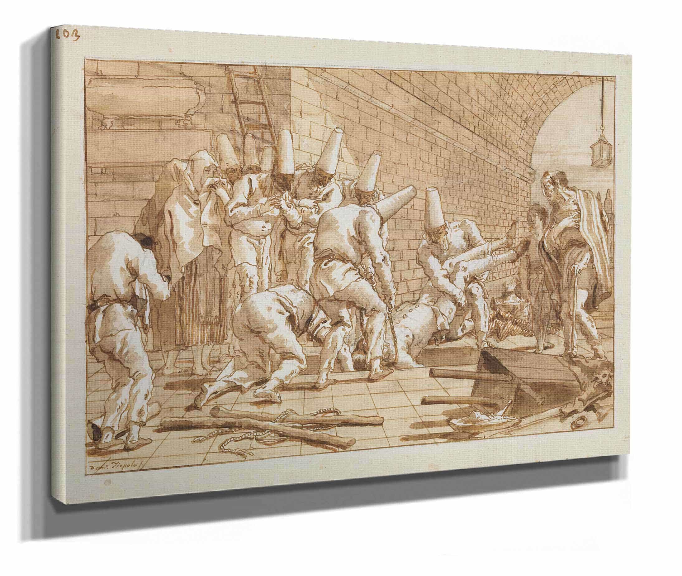 The Burial Of Punchinello by Giovanni Domenico Tiepolo