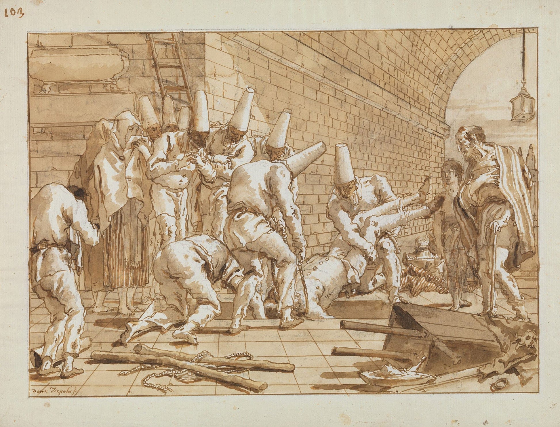 The Burial Of Punchinello by Giovanni Domenico Tiepolo