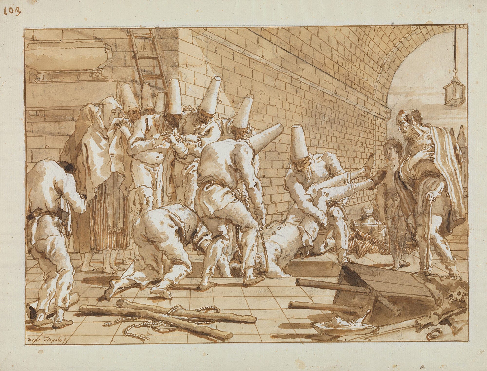 The Burial Of Punchinello by Giovanni Domenico Tiepolo