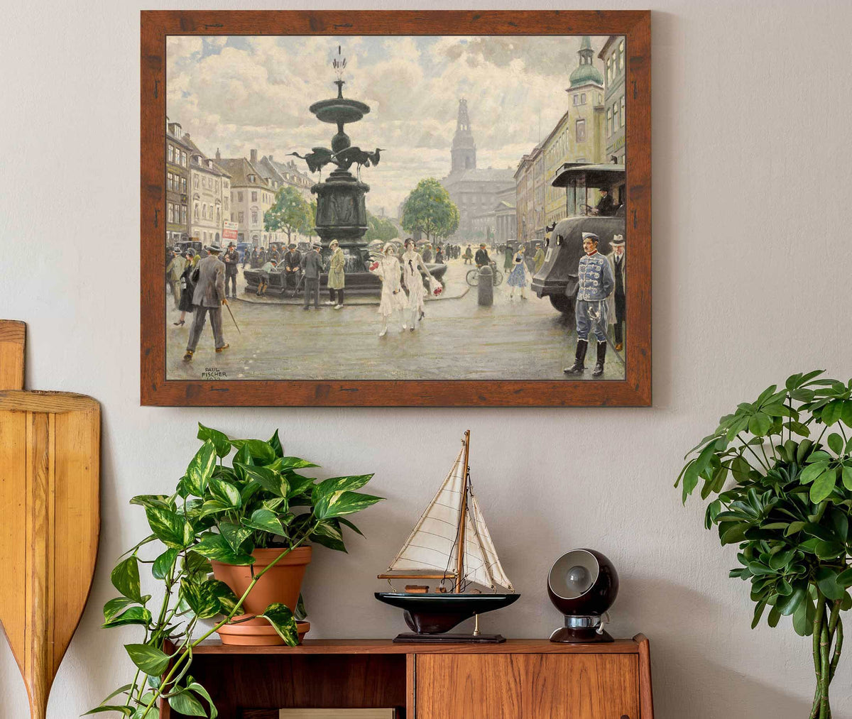 The Bustling Amager Square Cophenhagen by Paul Fischer