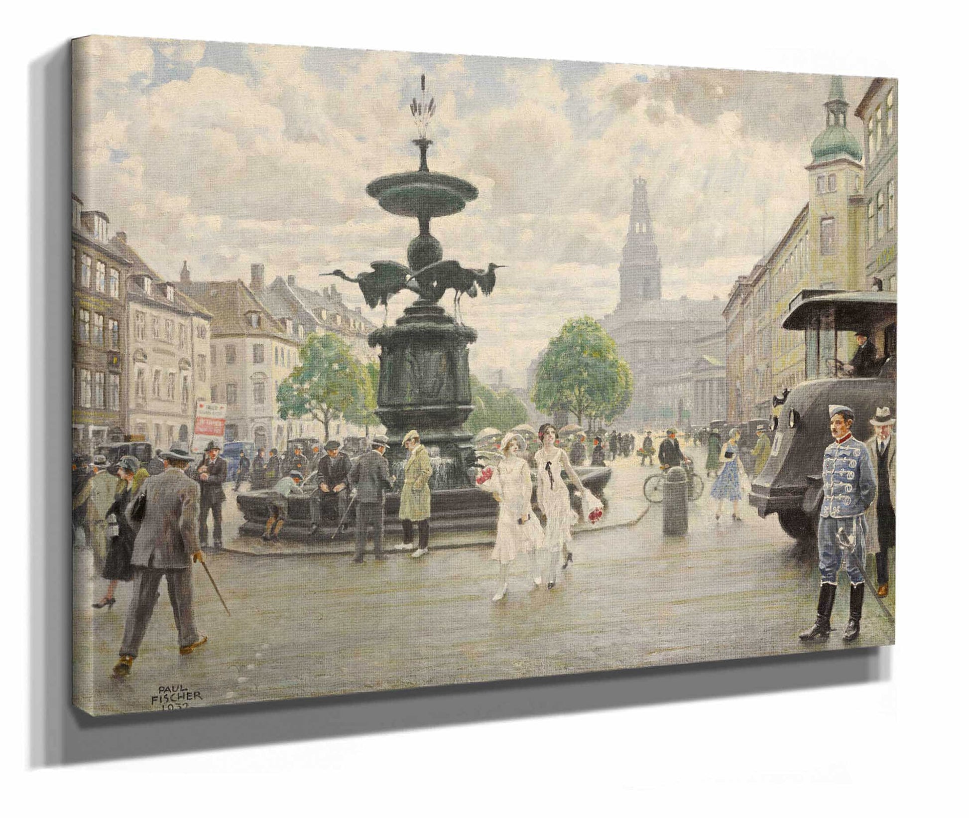 The Bustling Amager Square Cophenhagen by Paul Fischer