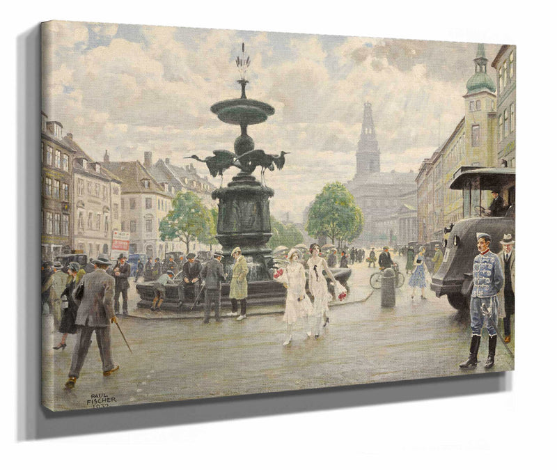 The Bustling Amager Square Cophenhagen by Paul Fischer