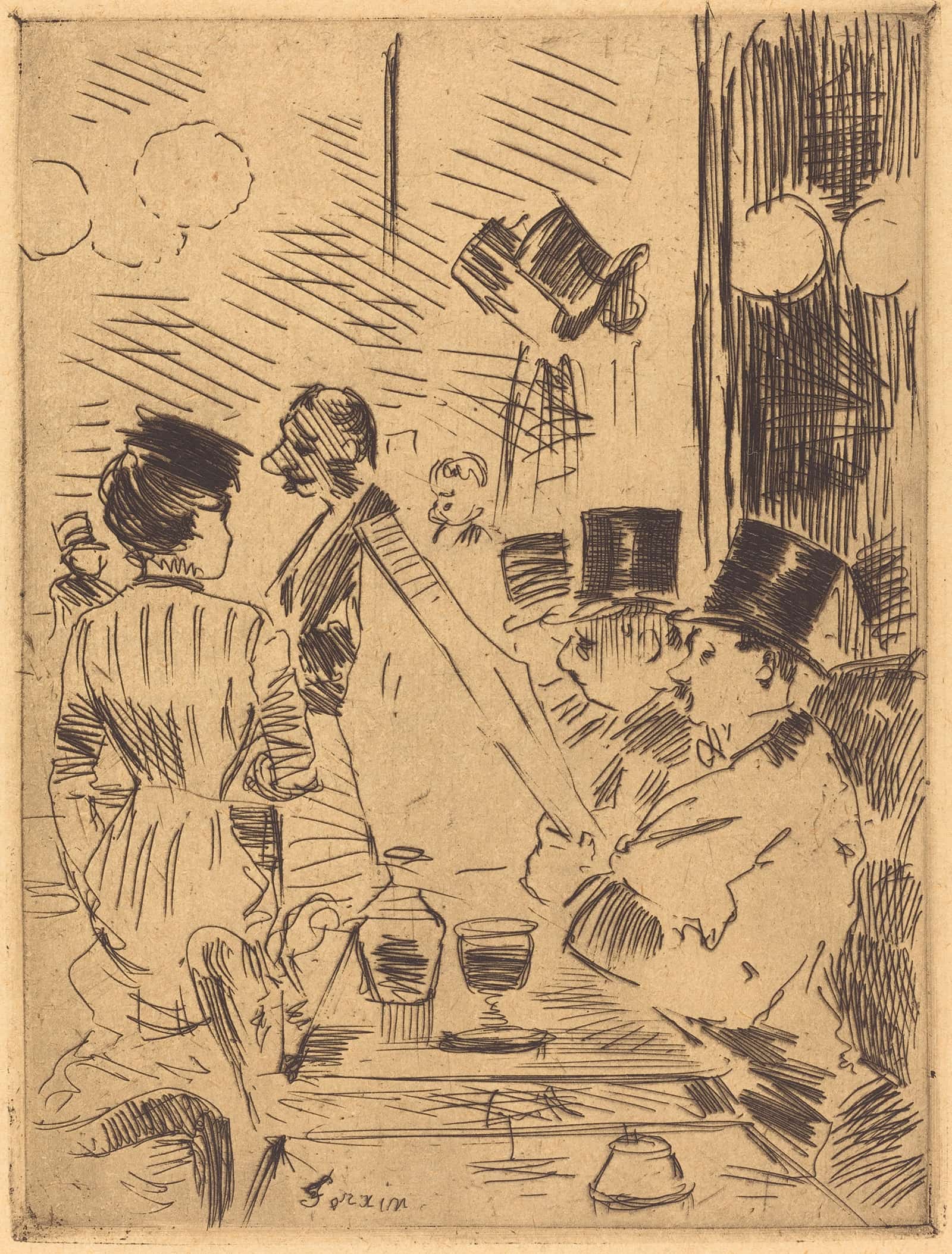 The Cafe Of The New Athens by Jean Louis Forain