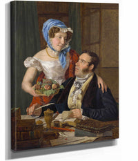 The Cartographer Professor Josef Juttner And His Wife by Ferdinand Georg Waldmuller