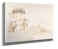 The Castel Nuovo In Naples With A View Of Mount Vesuvius  by Claude Joseph Vernet