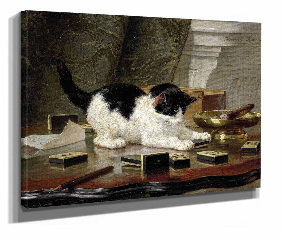 The Cat At Play C by Henriette Ronner Knip