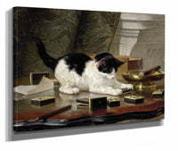 The Cat At Play C by Henriette Ronner Knip