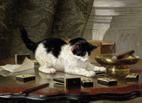 The Cat At Play C by Henriette Ronner Knip