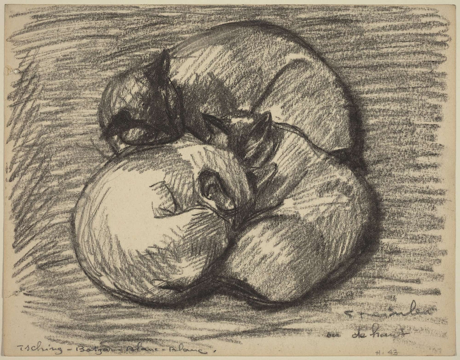 The Cats Tsching Batzar And Blanc Blanc by Theophile Alexandre Steinlen