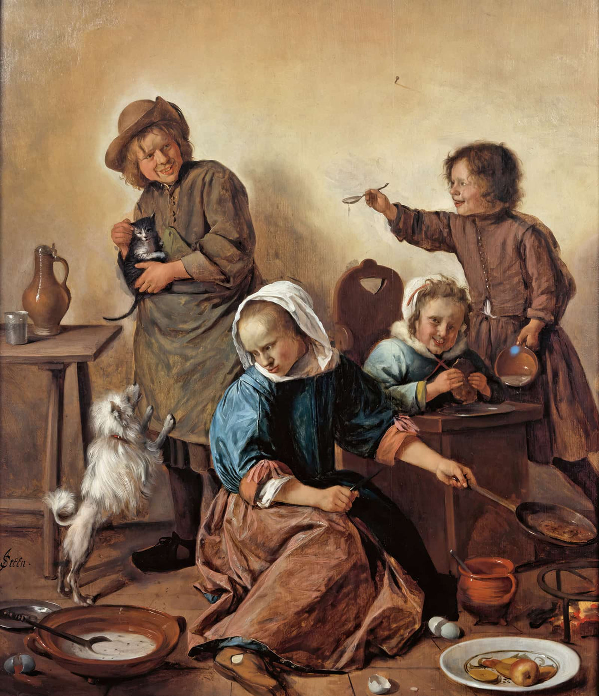 The Childrens Meal C by Jan Steen