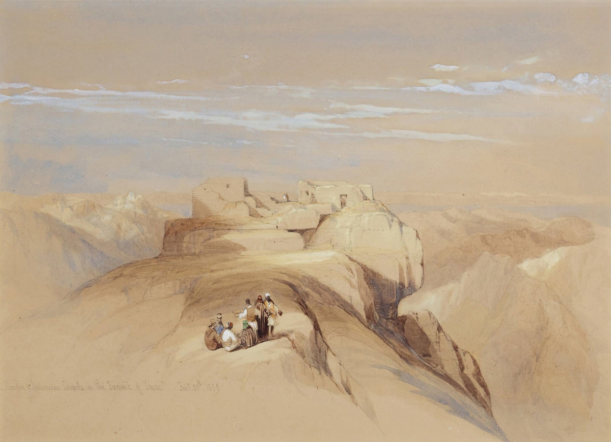 The Christian And Mohammedan Chapels On The Summit Of Sinai by David Roberts