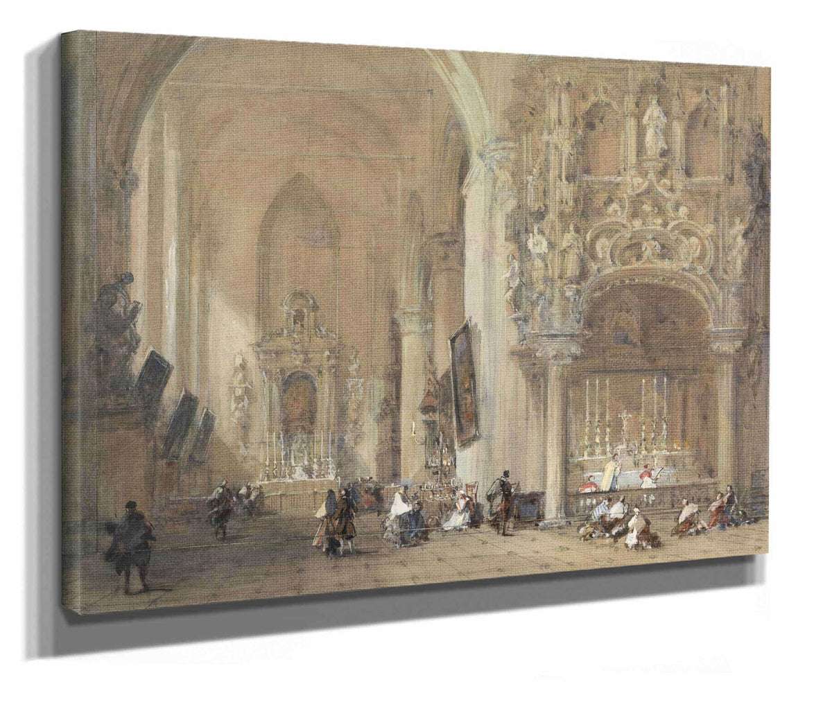 The Church At Dixmude West Flanders by David Roberts
