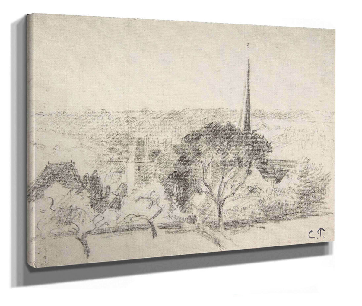 The Church At Eragny  by Camille Pissarro