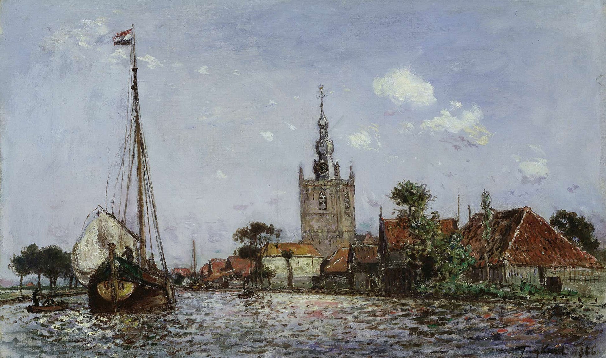 The Church Of Overschie by Johan Barthold Jongkind
