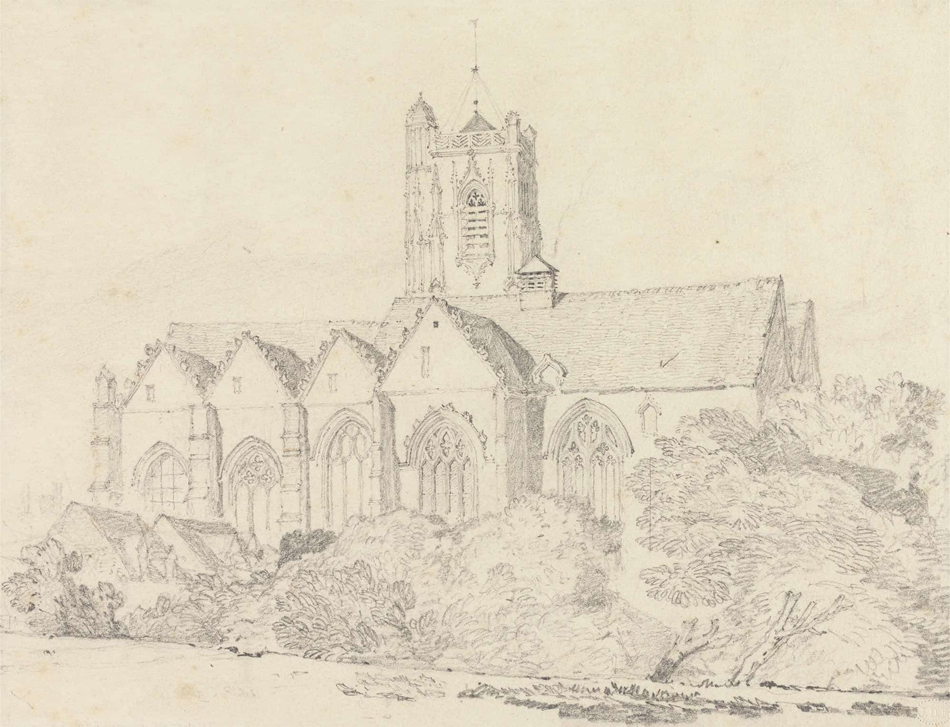 The Church Of St John Peronne Somme by John Sell Cotman