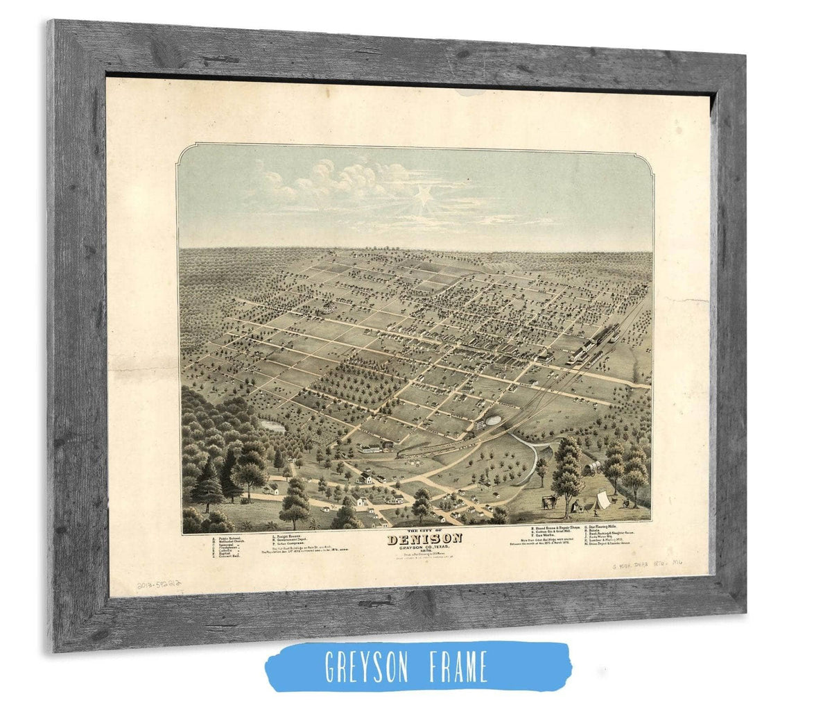 The City Of Denison Grayson Co Texas 1876 State of Texas