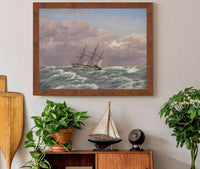 The Corvette Galathea In A Storm In The North Sea by Christoffer Wilhelm Eckersberg