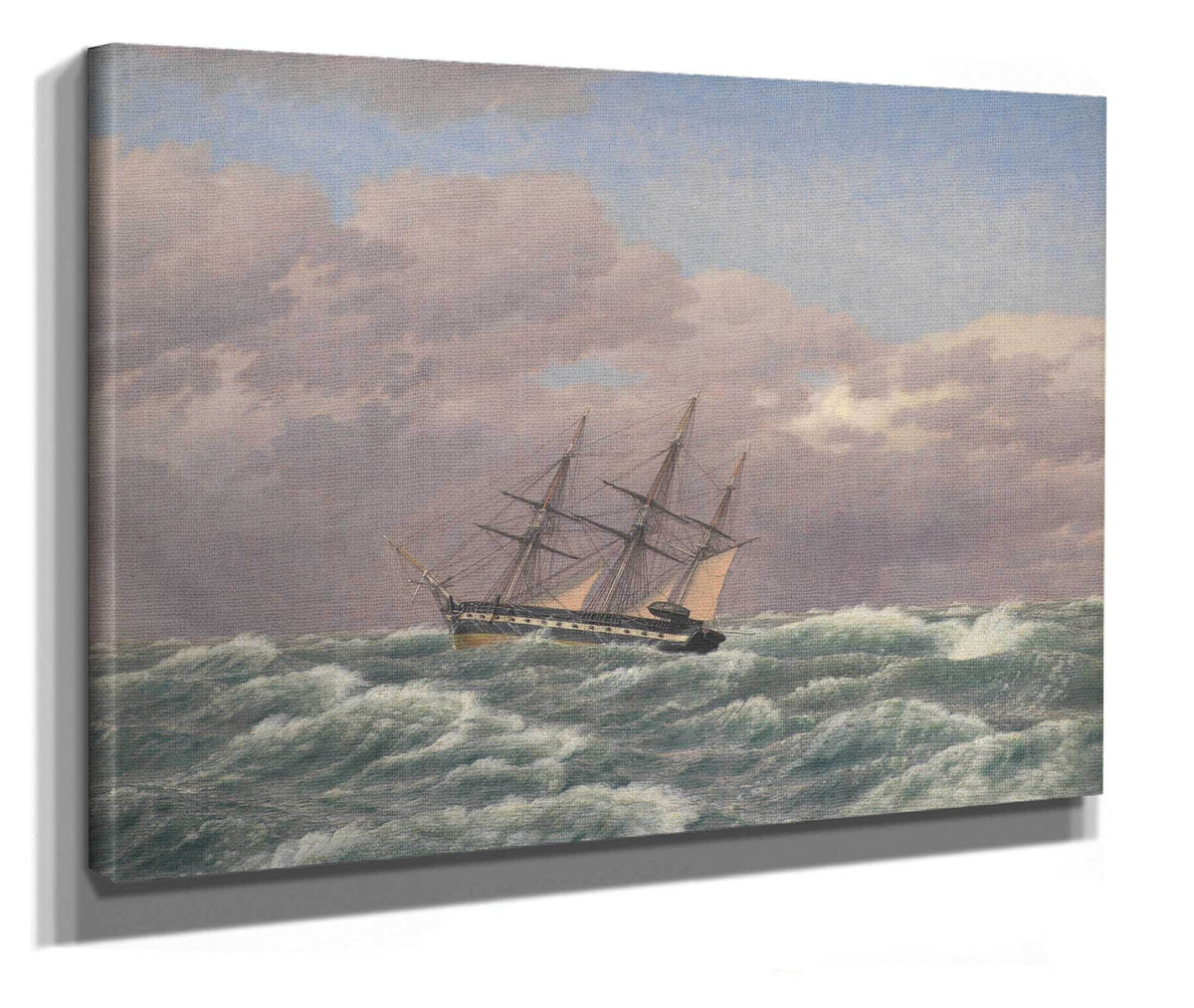 The Corvette Galathea In A Storm In The North Sea by Christoffer Wilhelm Eckersberg