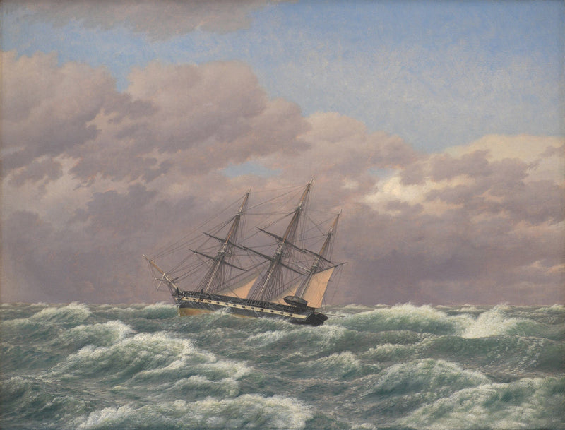 The Corvette Galathea In A Storm In The North Sea by Christoffer Wilhelm Eckersberg