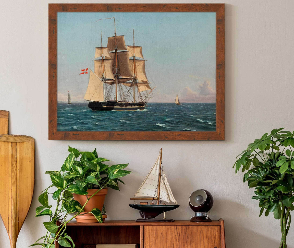 The Corvette Najaden Under Sail by Christoffer Wilhelm Eckersberg