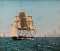 The Corvette Najaden Under Sail by Christoffer Wilhelm Eckersberg