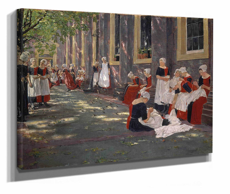 The Courtyard Of The Orphanage In Amsterdam by Max Liebermann