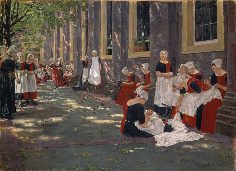 The Courtyard Of The Orphanage In Amsterdam by Max Liebermann