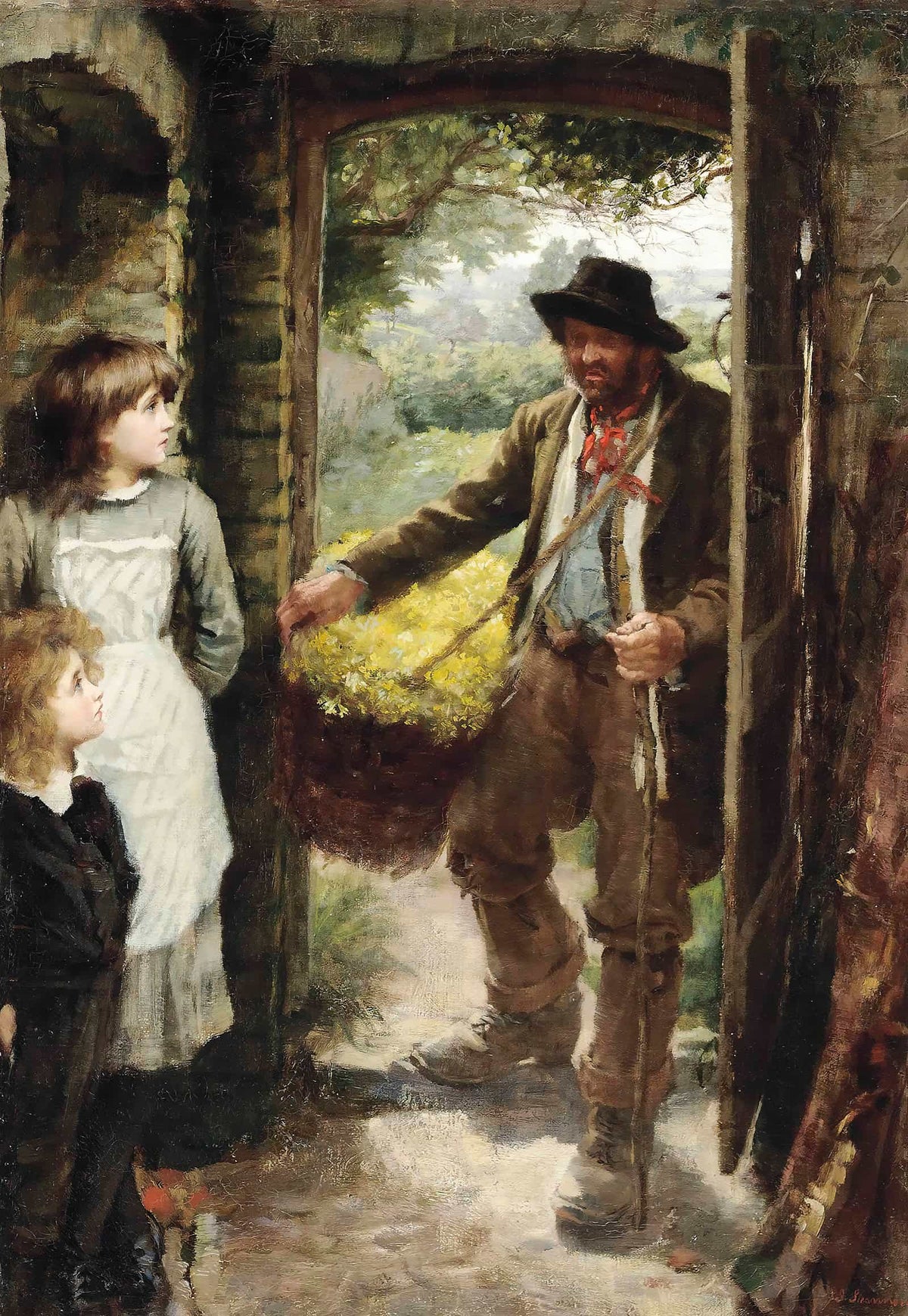 The Cowslip Gatherer by James Jebusa Shannon