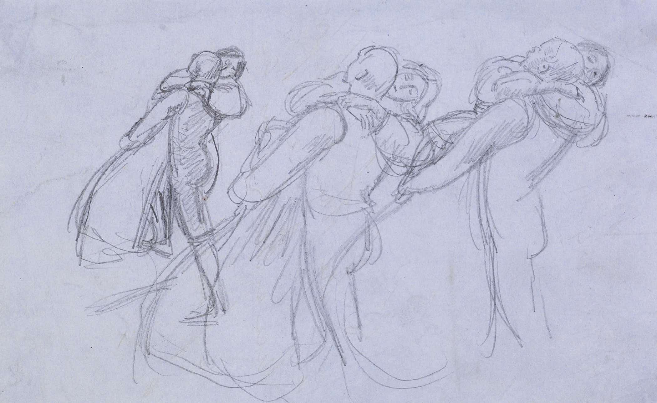 The Crown Of Love By George Meredith Three Studies Of The Lover Carrying The Princess Up The Hill by Sir John Everett Millais