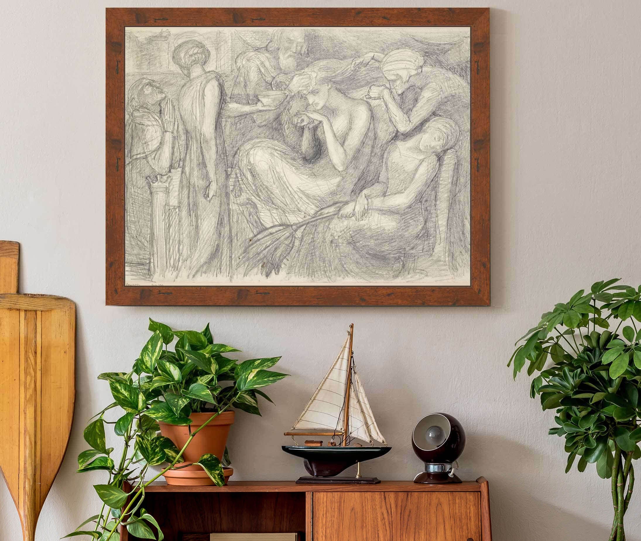 The Death Of Lady Macbeth Compositional Study by Dante Gabriel Rossetti