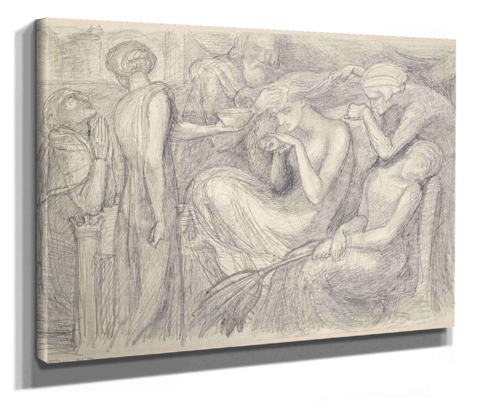 The Death Of Lady Macbeth Compositional Study by Dante Gabriel Rossetti