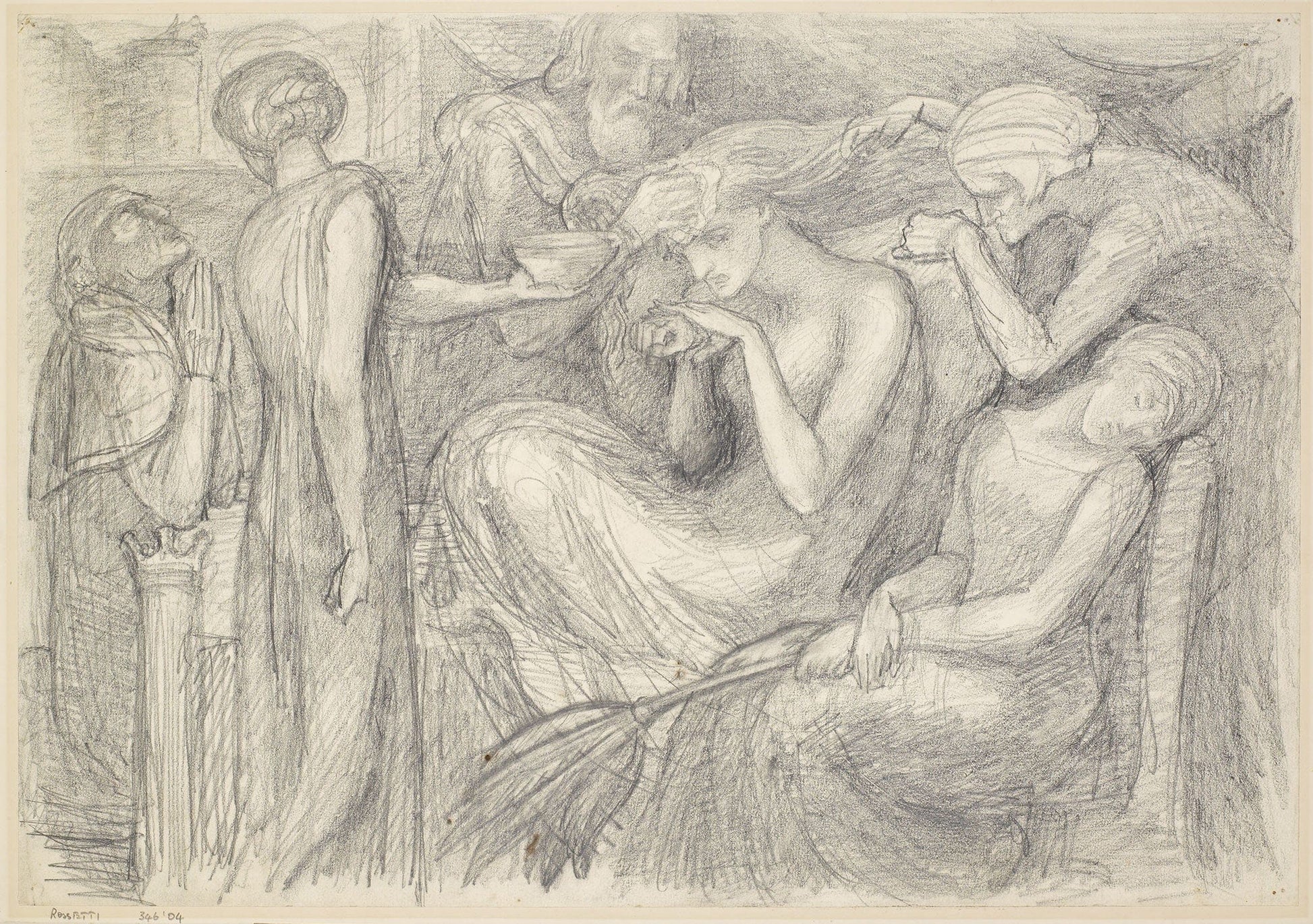 The Death Of Lady Macbeth Compositional Study by Dante Gabriel Rossetti
