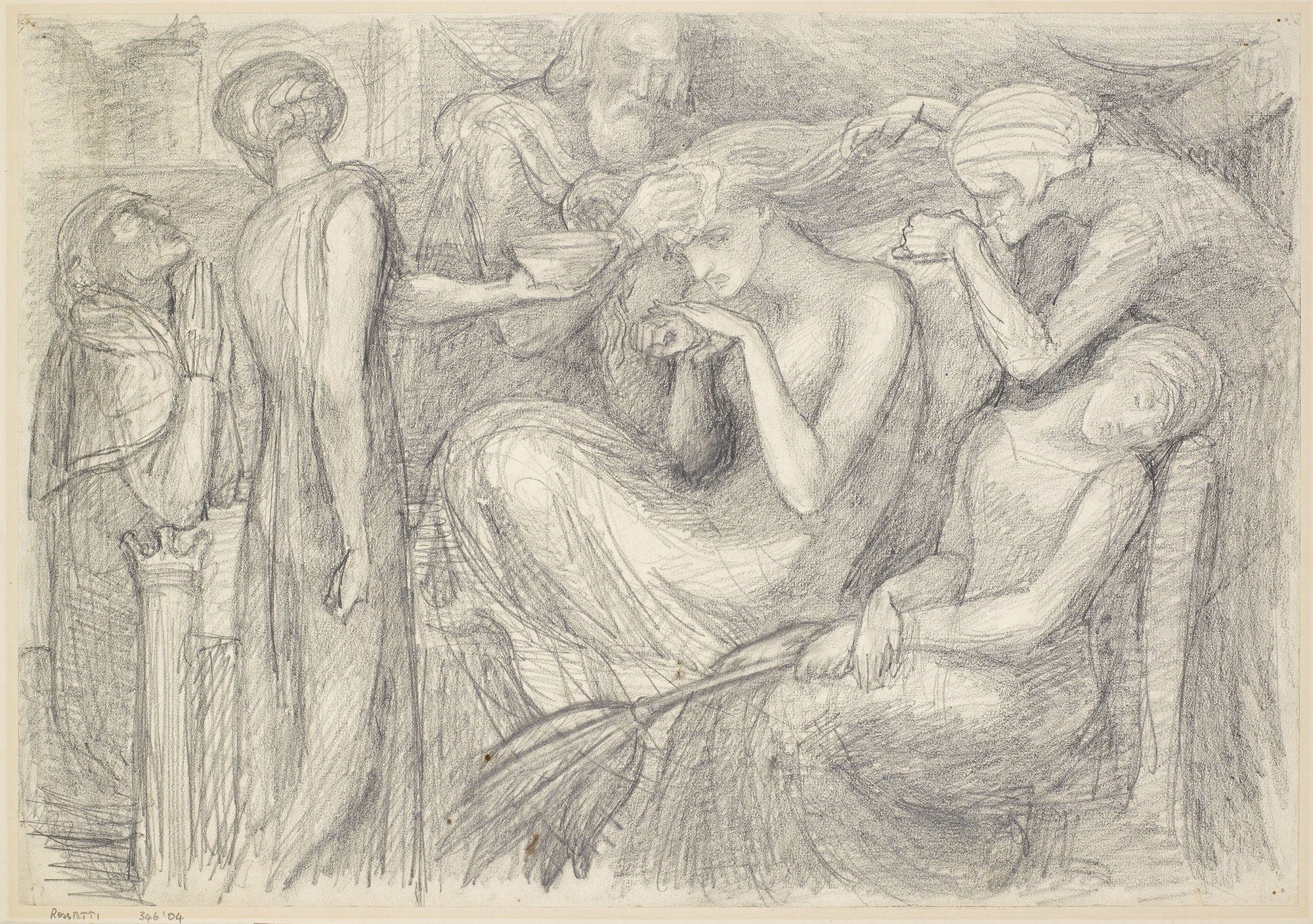 The Death Of Lady Macbeth Compositional Study by Dante Gabriel Rossetti