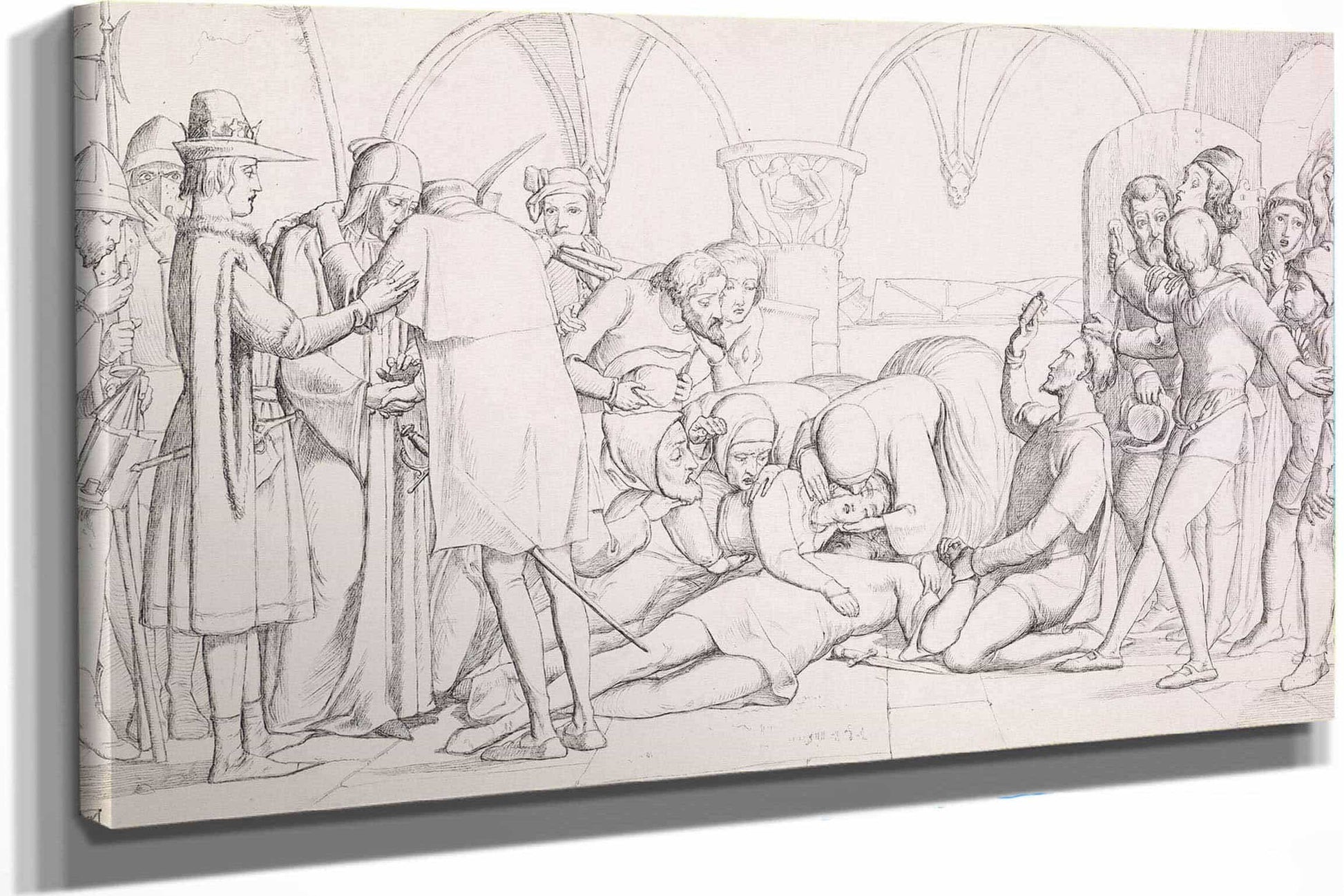 The Death Of Romeo And Juliet Compositional Study by Sir John Everett Millais